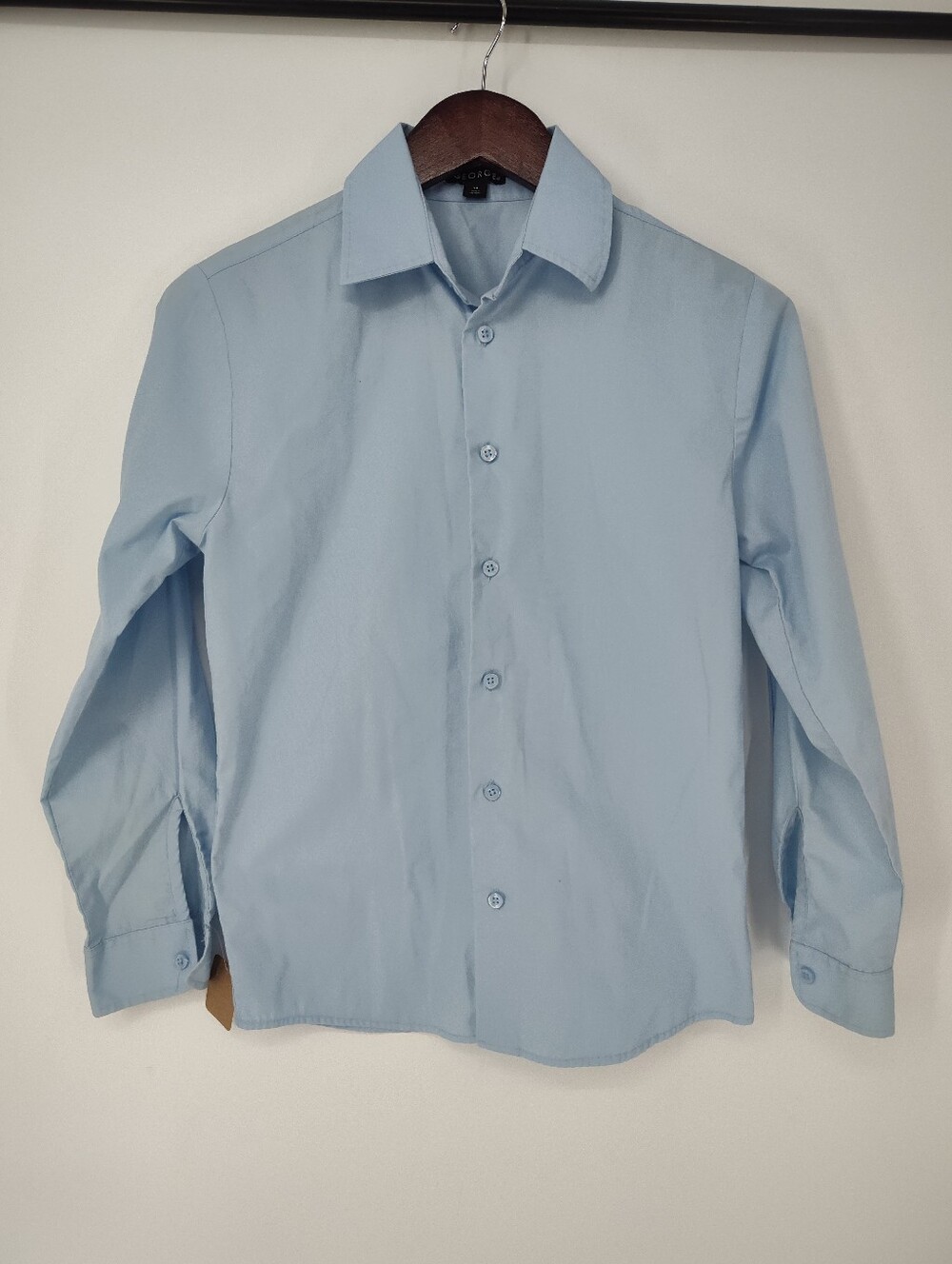 George Light Blue Boys' Button-Down Long Sleeve Shirt Size 14